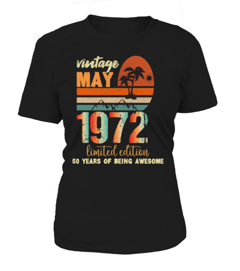 funny Birthday Decoration May 1972 50 Years retro Women's T-Shirt