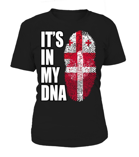 Georgian And Danish Mix Heritage DNA Flag Women's T-Shirt