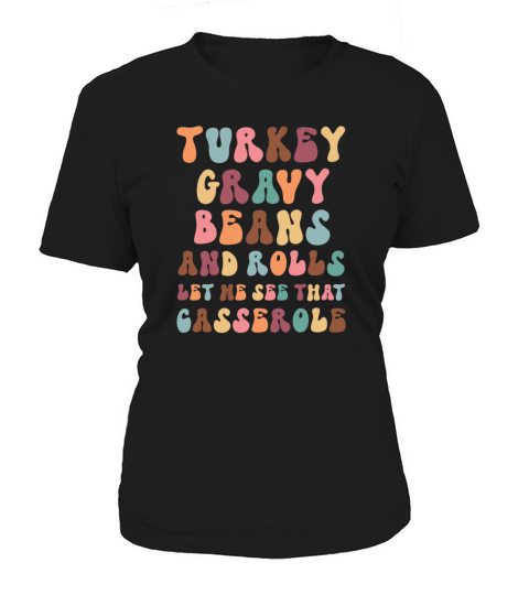 Thanksgiving Turkey Gravy Beans and Rolls Retro Women's T-Shirt