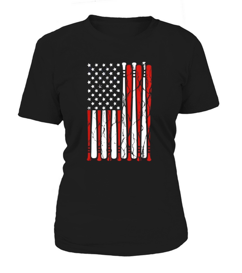 Vintage American Flag Baseball 4th Of July Women's T-Shirt