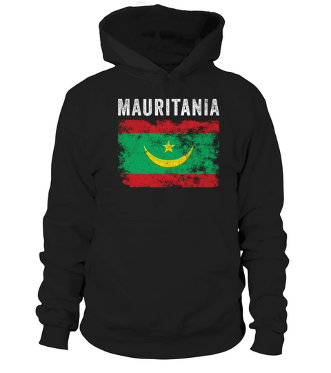 Mauritania Flag Vintage Mauritanian Flag Hoodie Unisex