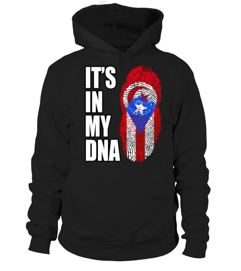 Tunisian And Puerto Rican Mix Heritage DNA Flag Hoodie Unisex