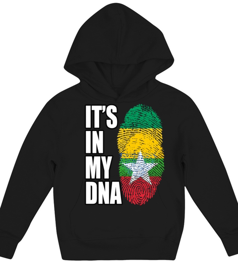 Gambian And Burmese Mix Heritage DNA Flag Kids Hoodie
