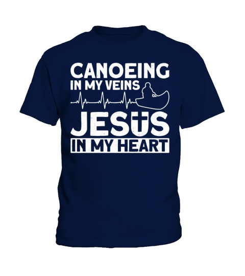 Canoe Canoeing Jesus Faith Vintage Kids T-Shirt