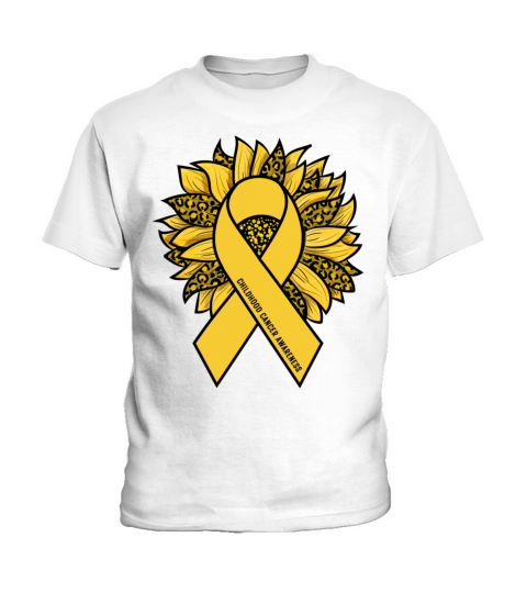Childhood Cancer Awareness Gold Sunflower Ribbon Kids T-Shirt