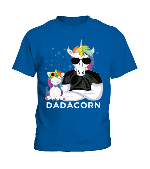 Dadacorn Muscle Unicorn Dad Baby, Daughter, Fathers Day Gift T-Shirt Kids T-Shirt