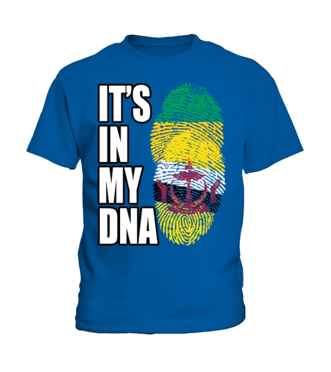Gambian And Bruneian Mix Heritage DNA Flag Kids T-Shirt