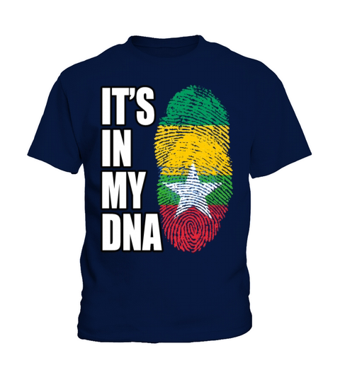 Gambian And Burmese Mix Heritage DNA Flag Kids T-Shirt