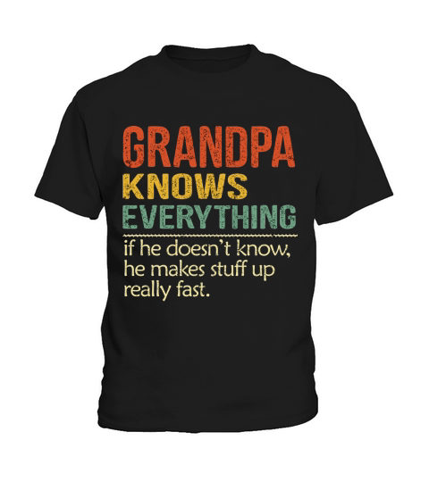 Grandpa Knows Everything Vintage 2020 Kids T-Shirt
