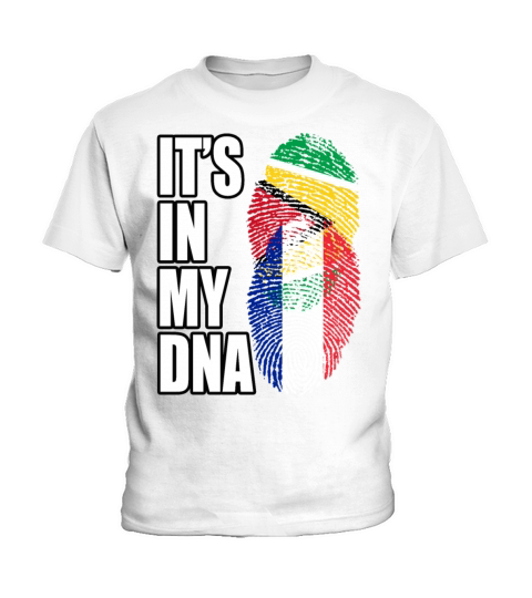 Guyanese And French Mix Heritage DNA Flag Kids T-Shirt