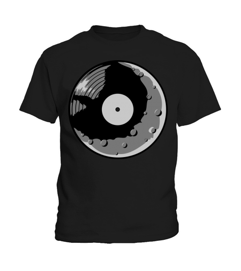 moon vinyl record music Kids T-Shirt