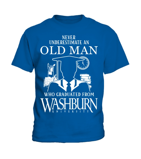 never underestimate an old man graduated from Washburn University Kids T-Shirt