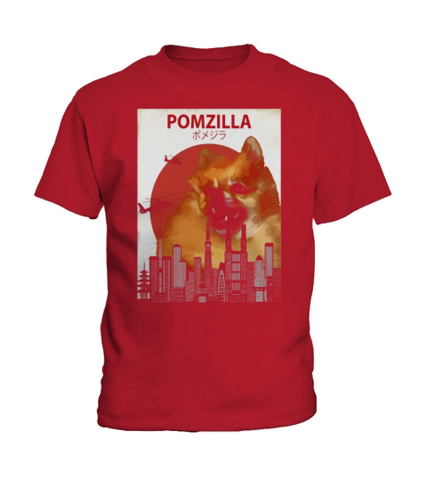 Pomzilla Funny Pomeranian T-Shirt | Pom Dog Lovers Gift Kids T-Shirt