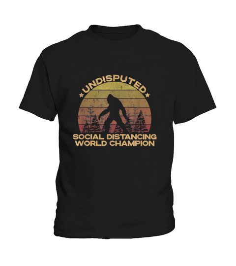 Social Distancing Champion - Vintage Sunset Bigfoot Yeti T-Shirt Kids T-Shirt
