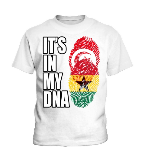 Tunisian And Ghanaian Mix Heritage DNA Flag Kids T-Shirt