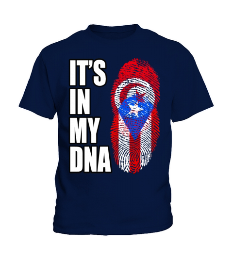 Tunisian And Puerto Rican Mix Heritage DNA Flag Kids T-Shirt