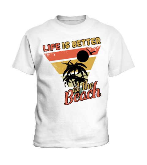 Vintage Life Better Beach 2022 Tropical Summer Kids T-Shirt
