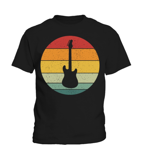 Vintage Retro Electric Guitar Vintage Music Kids T-Shirt