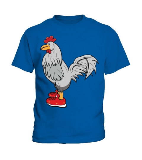 White Chicken With Shoes Funny Meme Cartoon Kids T-Shirt