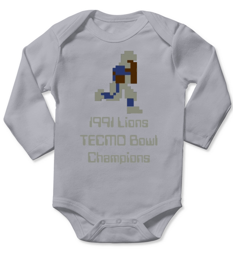 1991 Lions Barry Tecmo 8-bit T-Shirt Long Sleeve Baby One-Piece