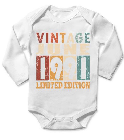 1991 vintage born in June gift Long Sleeve Baby One-Piece
