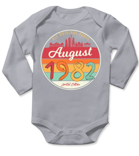 40th Birthday August 1982 Long Sleeve Baby One-Piece