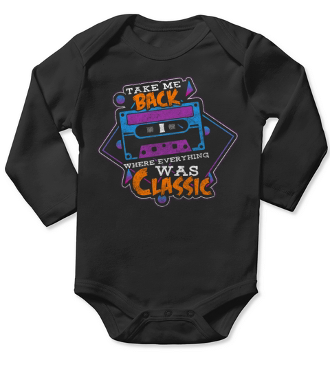 80s Old School Nerd Player Long Sleeve Baby One-Piece