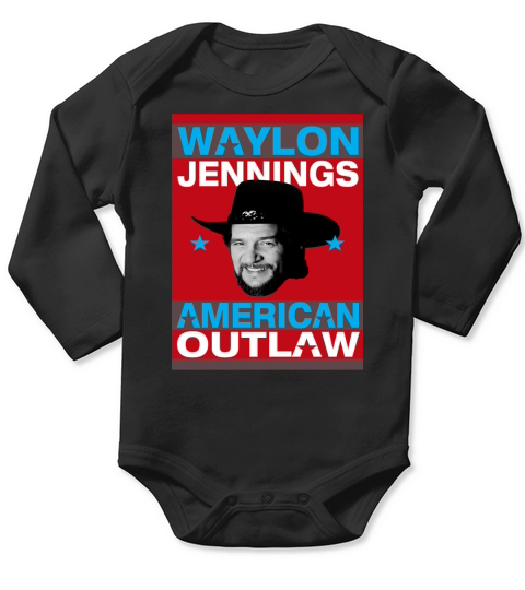 AMERICAN OUTLAW - WAYLON JENNINGS Long Sleeve Baby One-Piece