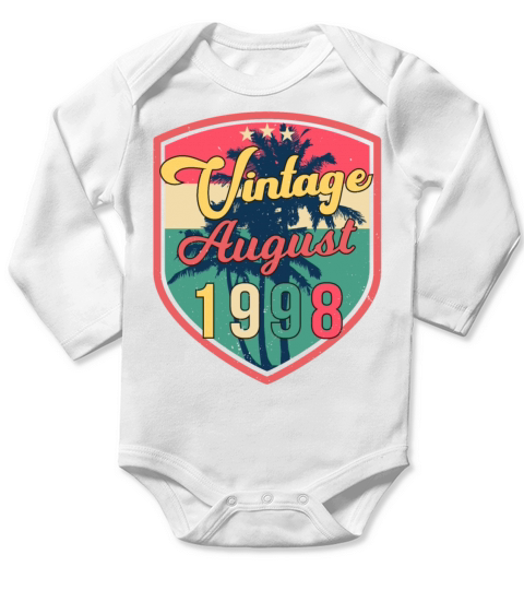 Best Birth Month August 1998 Long Sleeve Baby One-Piece