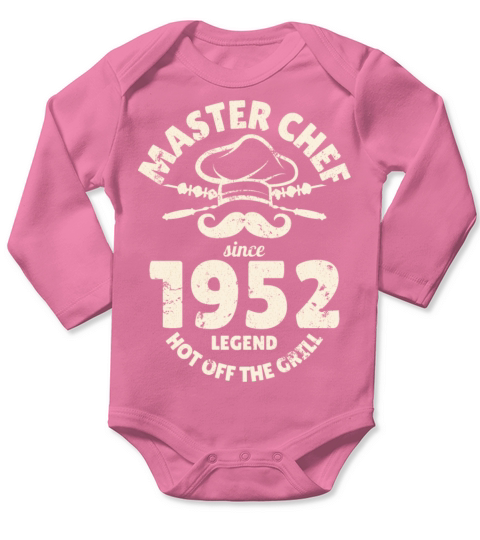 Born In 1952 BBQ Funny Grilling 70th Birthday Long Sleeve Baby One-Piece