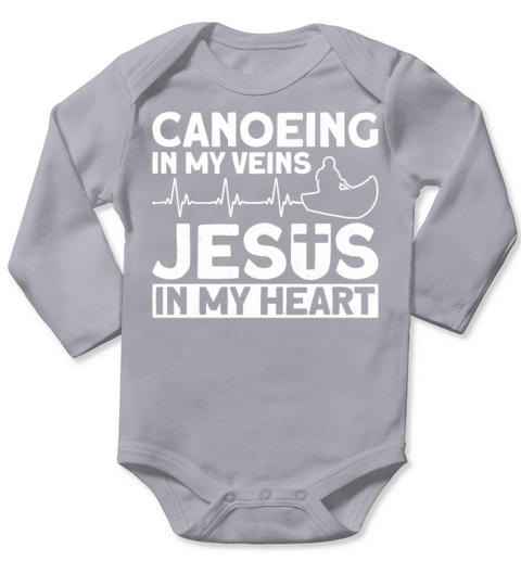 Canoe Canoeing Jesus Faith Vintage Long Sleeve Baby One-Piece