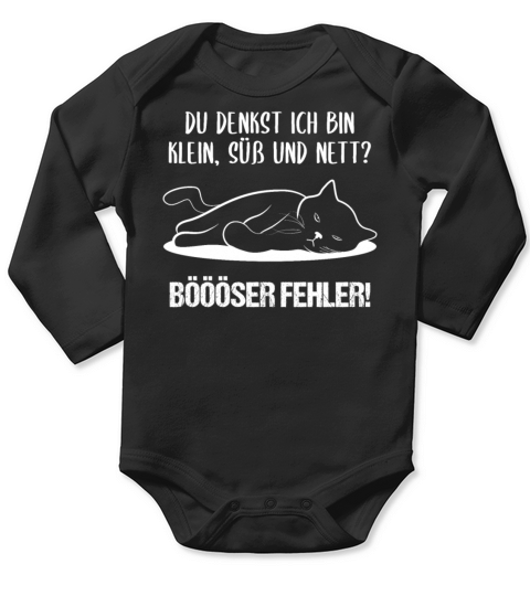 Cat Small Sweet Nice Bad Mistake Quote Gift Long Sleeve Baby One-Piece