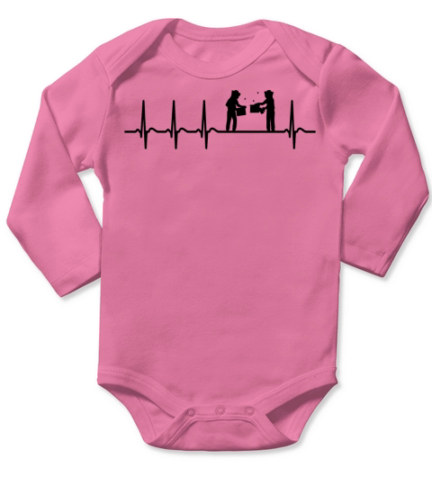 Cool Funny Heart Beating Beekeeping Apiculturists Long Sleeve Baby One-Piece