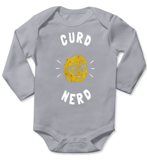Curd Nerd T Shirt By Dumbshirts Design By Humans----IWKWOSX copy Long Sleeve Baby One-Piece