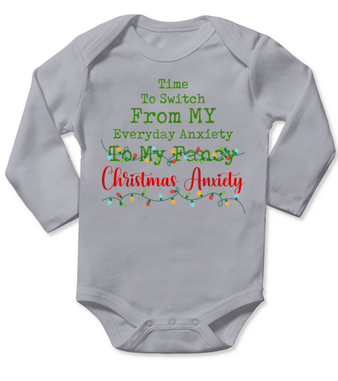 Fancy Christmas Anxiety Mental Health Matters Long Sleeve Baby One-Piece