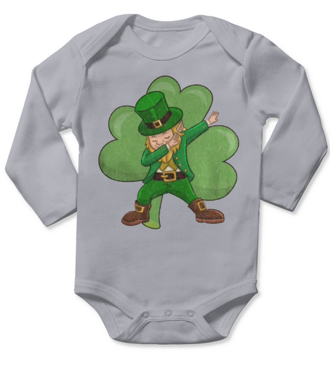 Funny Dabbing Leprechaun St Patricks Day Long Sleeve Baby One-Piece