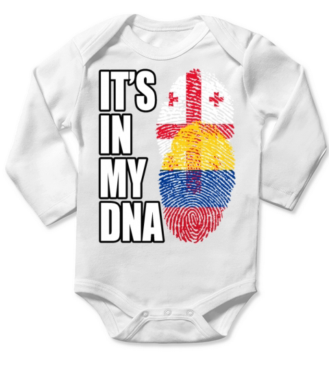 Georgian And Colombian Mix Heritage DNA Flag Long Sleeve Baby One-Piece