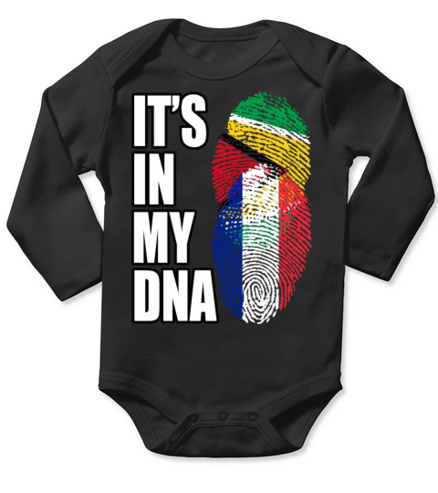 Guyanese And French Mix Heritage DNA Flag Long Sleeve Baby One-Piece