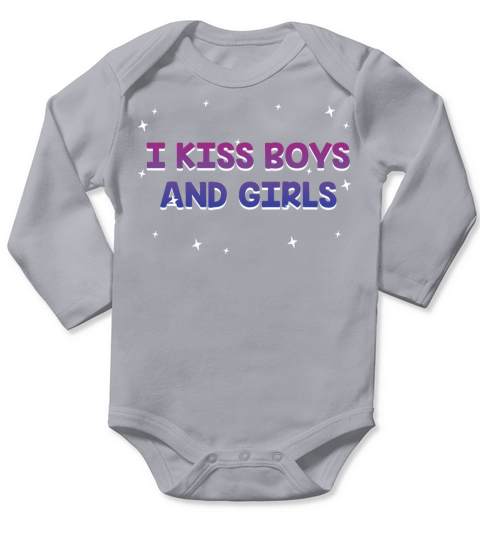 I Kiss Boys and Girls Bisexual Dating Bi Flirting Long Sleeve Baby One-Piece