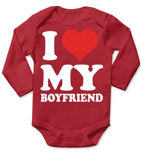 I Love My Boyfriend Long Sleeve Baby One-Piece