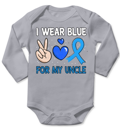 In November Blue For Uncle Diabetes Awareness Long Sleeve Baby One-Piece