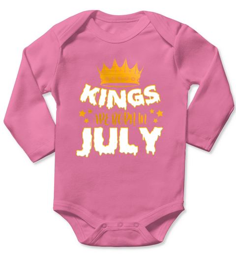 Kings Are Born In July Long Sleeve Baby One-Piece