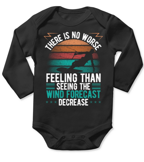 Kiteboarding Vintage Wind Forecast Kitesurfer Long Sleeve Baby One-Piece