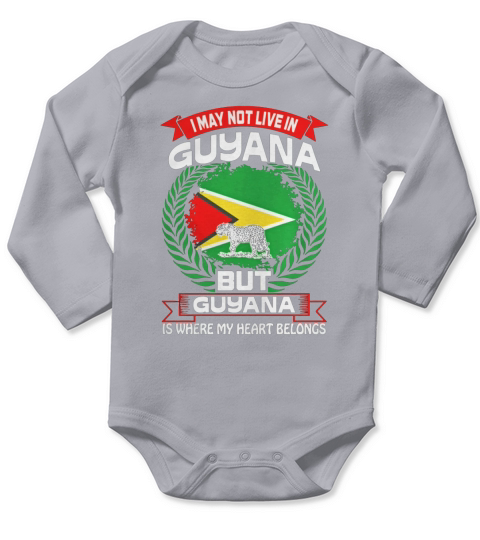 La Guyane est où mon coeur appartient pays Tshirt Hoodie Long Sleeve Baby One-Piece