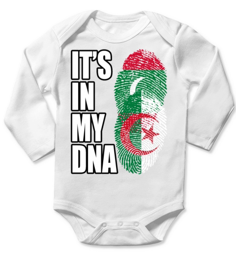 Maldivian And Algerian Mix Heritage DNA Flag Long Sleeve Baby One-Piece