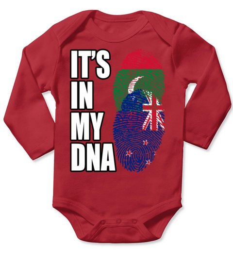 Maldivian And New Zealand Mix Heritage DNA Flag Long Sleeve Baby One-Piece