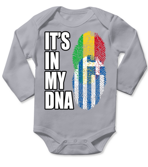 Malian And Greek Mix Heritage DNA Flag Long Sleeve Baby One-Piece