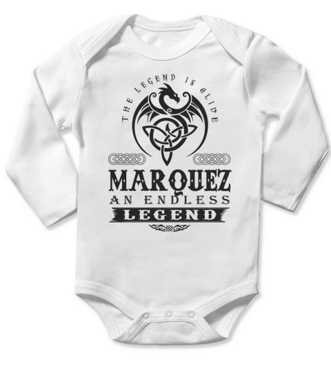 MARQUEZ The Legend Is Alive MARQUEZ An Endless Legend ColorBlack Long Sleeve Baby One-Piece
