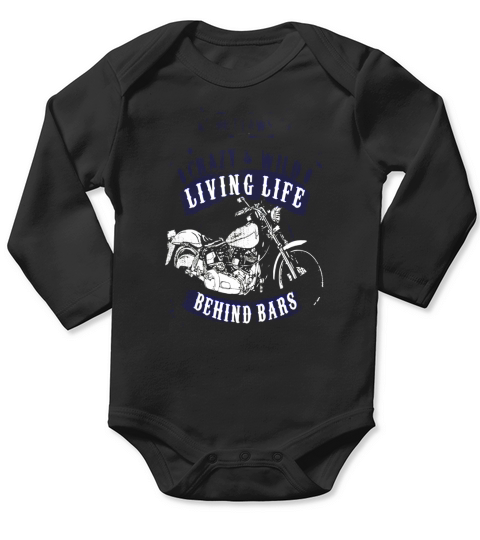 Motorcycle Shirt Outlaws Crazy Wild Living Life Behind Bars Long Sleeve Baby One-Piece