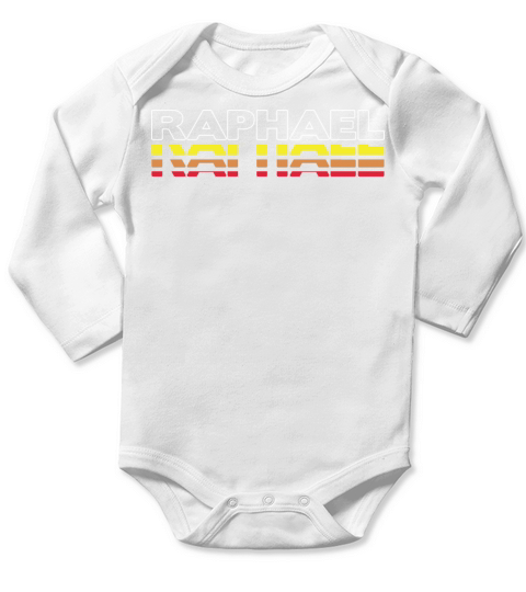 Raphael First Name Funny Vintage Sunset Raphael Long Sleeve Baby One-Piece